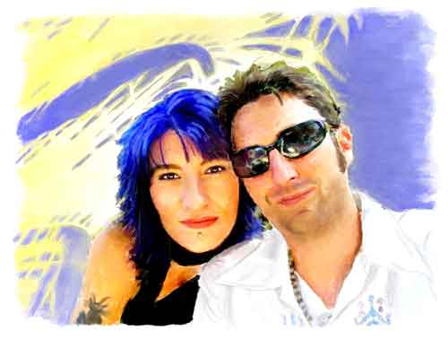 Digital Watercolor: Bekah and Thol